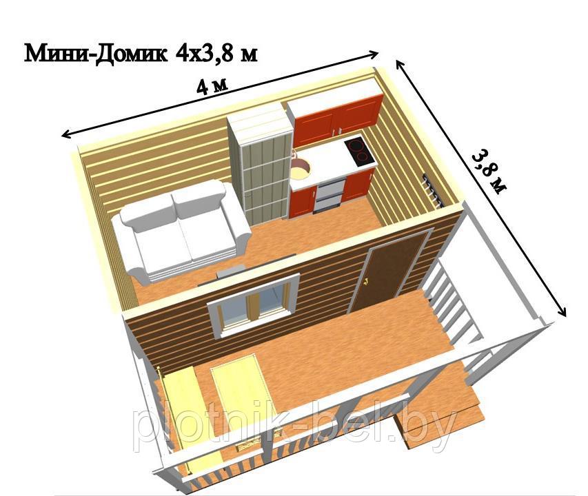 САДОВЫЙ ДОМИК с террасой 4х3,8 (СД-62.0) - фото 3 - id-p76613702