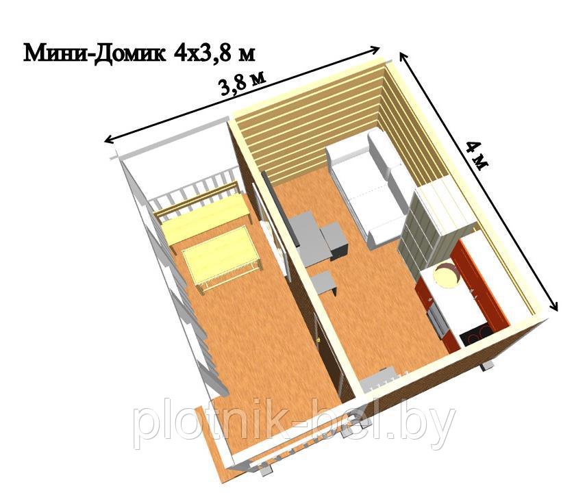 САДОВЫЙ ДОМИК с террасой 4х3,8 (СД-62.0) - фото 5 - id-p76613702