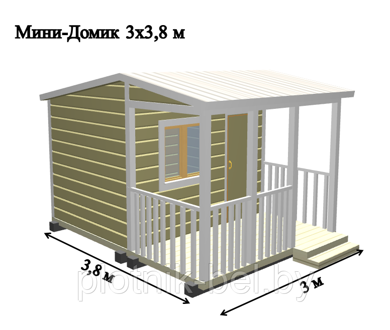 САДОВЫЙ ДОМИК с террасой 3х3,8 (СД-60.0)