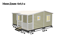 САДОВЫЙ ДОМИК с террасой 6х4,6 (СД-75.0)