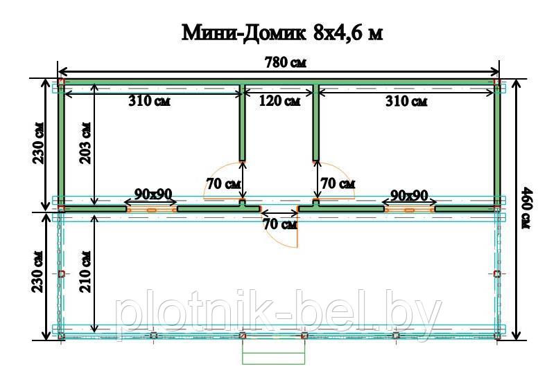 САДОВЫЙ ДОМИК с террасой 8х4,6 (СД-89.0) - фото 2 - id-p76613924