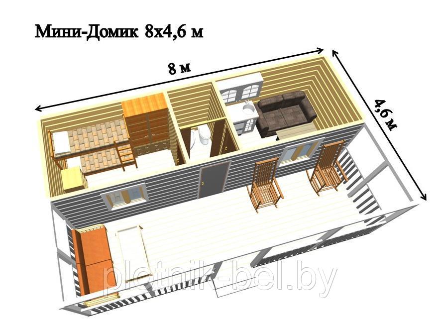 САДОВЫЙ ДОМИК с террасой 8х4,6 (СД-89.0) - фото 3 - id-p76613924