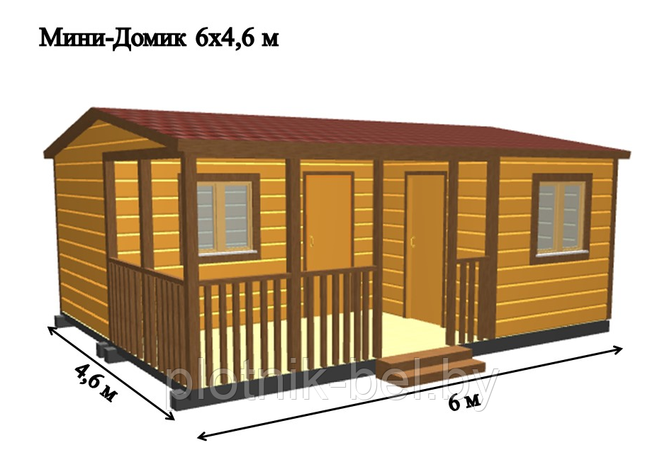 САДОВЫЙ ДОМИК с террасой 6х4,6 (СД-73.0)