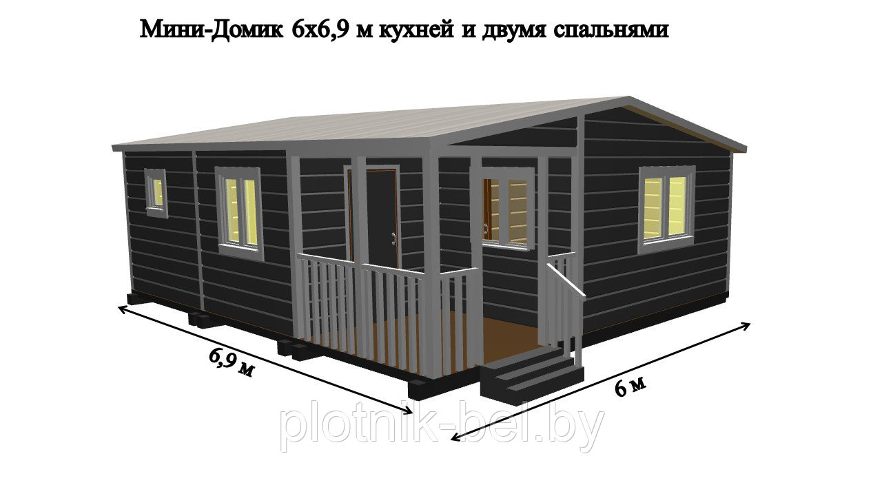 САДОВЫЙ ДОМИК с террасой 6х6,9 (СД-105.0)