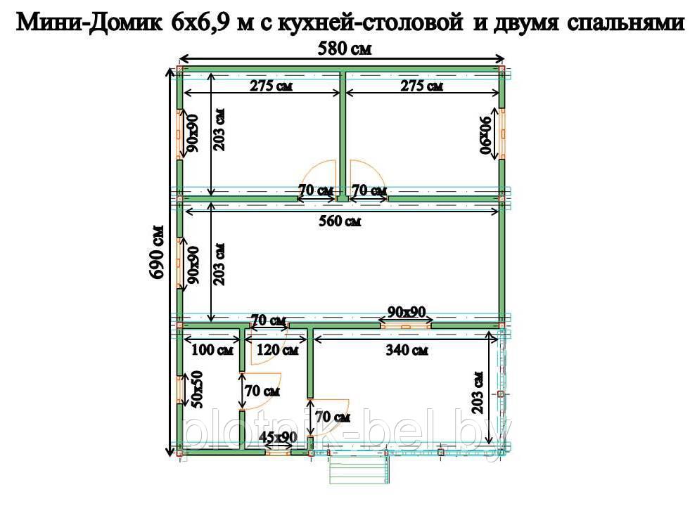 САДОВЫЙ ДОМИК с террасой 6х6,9 (СД-106.0) - фото 2 - id-p76616920