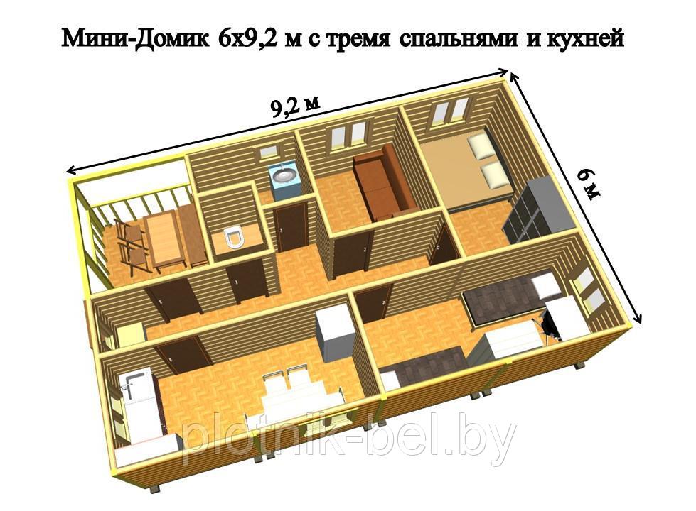 САДОВЫЙ ДОМИК с террасой 6х9,2 (СД-115.0) - фото 5 - id-p77145586