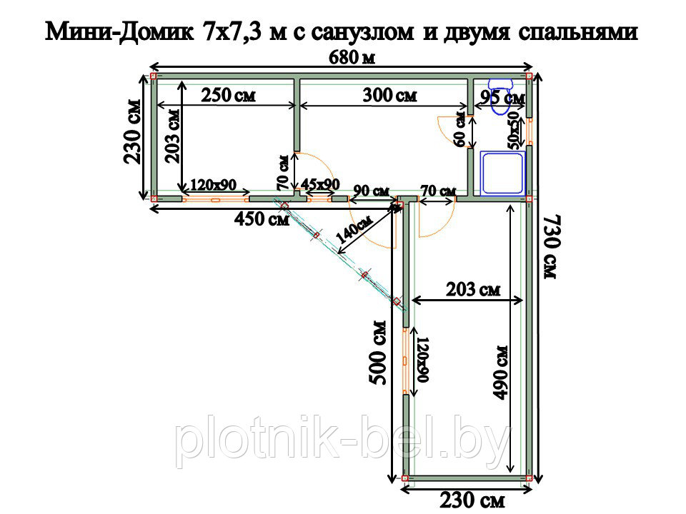 САДОВЫЙ ДОМИК с террасой 7х7,3 (СД-120.0) - фото 2 - id-p77145594