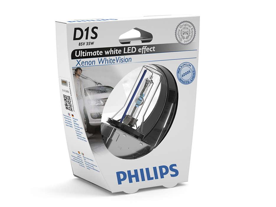 Лампа ксеноновая D1S Philips WhiteVision Ultimate white LED effect - фото 1 - id-p156385125