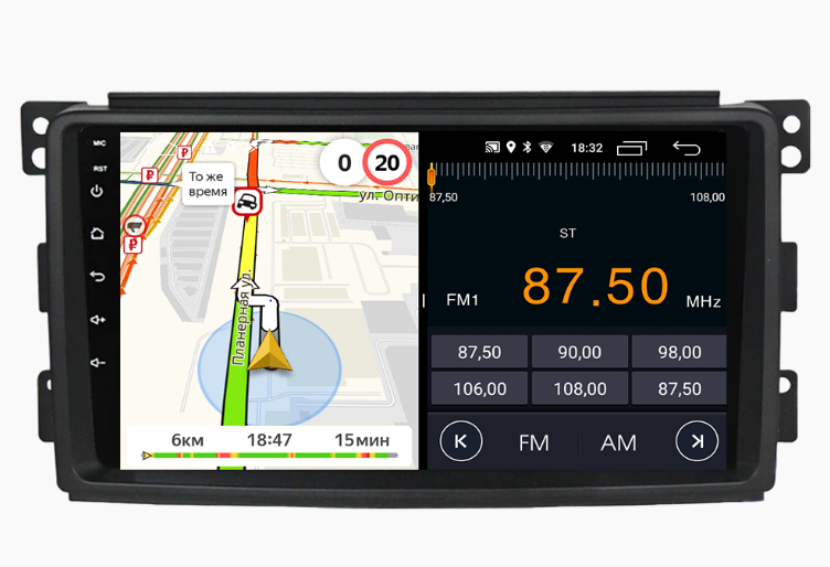 Штатная магнитола Parafar для Mercedes-Benz Smart (2005-2010) на Android 13 (4/64Gb + 4G)