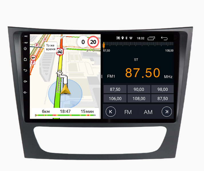 Штатная магнитола Parafar для Mercedes-Benz E класс (2002-2010) W211 на Android 13 (2/32Gb + 4G)