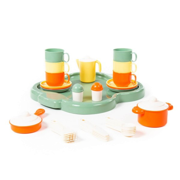 Детский игрушечный набор детской посуды "Янина" с подносом на 6 персон арт. 4077 Полесье в Минске - фото 4 - id-p156401348
