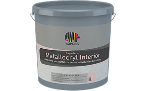 Краска с металлическим эффектом для внутренних работ Capadecor Metallocryl Interior 2,5 л., фото 2