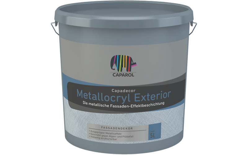 Краска с металлическим эффектом для фасадов Capadecor Metallocryl Exterior 10 л.