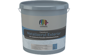 Краска с металлическим эффектом для фасадов Capadecor Metallocryl Exterior 10 л., фото 2