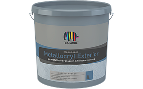 Краска с металлическим эффектом для фасадов Capadecor Metallocryl Exterior 5 л., фото 2