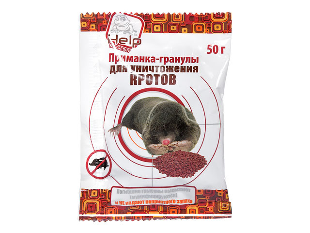 Приманка для уничтожения кротов (в пакете), 50 г, HELP - фото 1 - id-p156430024