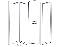 Ширма четырёхстворчатая 160х200 HRH44, фото 2