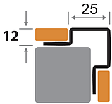 Профиль угловой ПК 12-25НСП полированный из нержавеющей стали 2,7м, фото 2