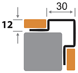 Профиль угловой ПК 12-30НС сатин из нержавеющей стали 2,7м, фото 2