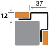 Профиль угловой ПК 12-37НС сатин из нержавеющей стали 2,7м, фото 2