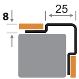 Профиль угловой ПКр 8-25НСП полированный из нержавеющей стали 2,7м, фото 2