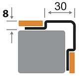 Профиль угловой ПКр 8-30НС сатин из нержавеющей стали 2,7м, фото 2