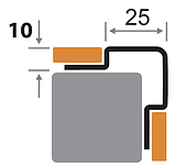 Профиль угловой ПКр 10-25НСП полированный из нержавеющей стали 2,7м, фото 2