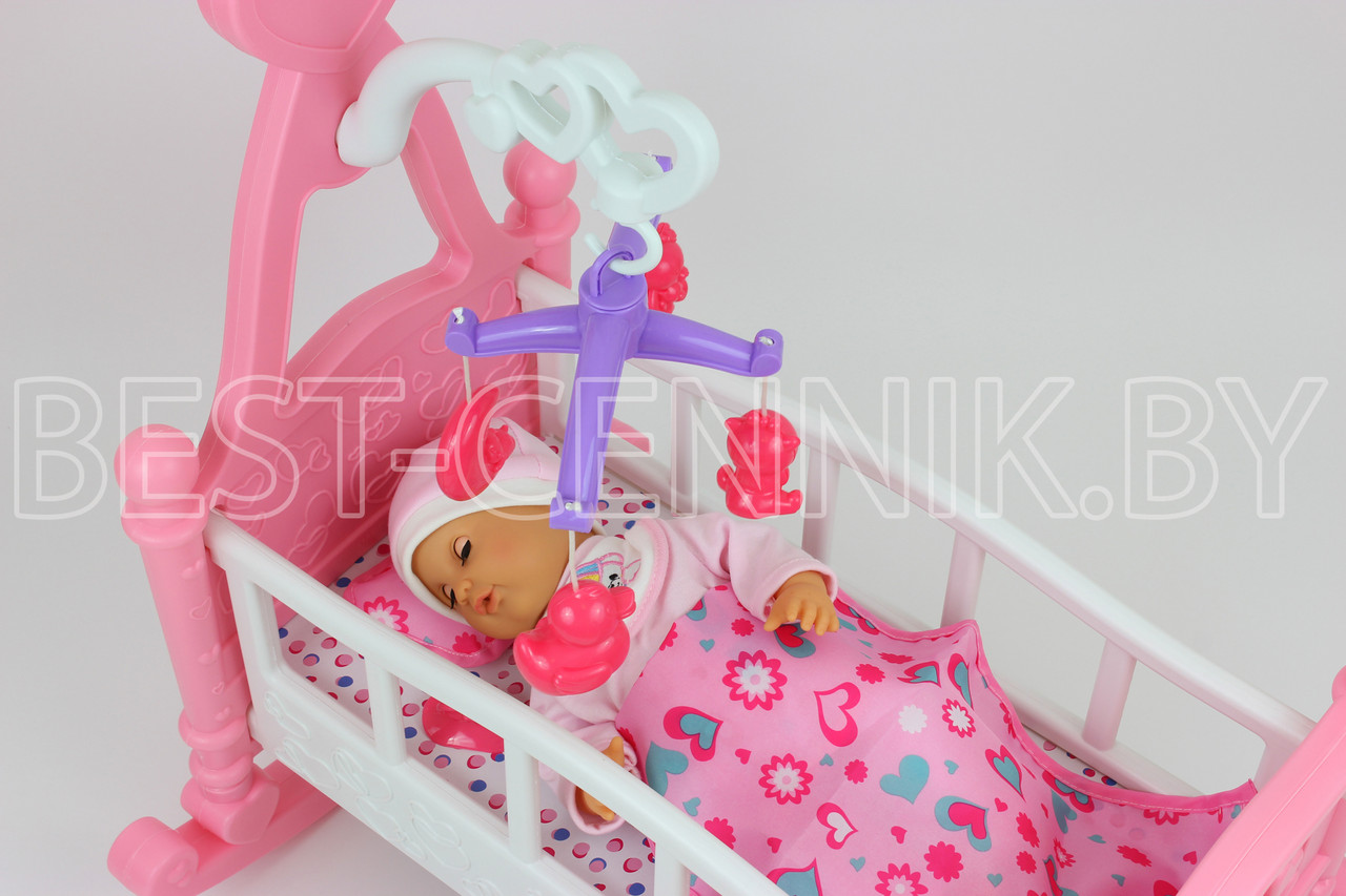 Кроватка для кукол с мобилем и аксессуарами - фото 2 - id-p146517013