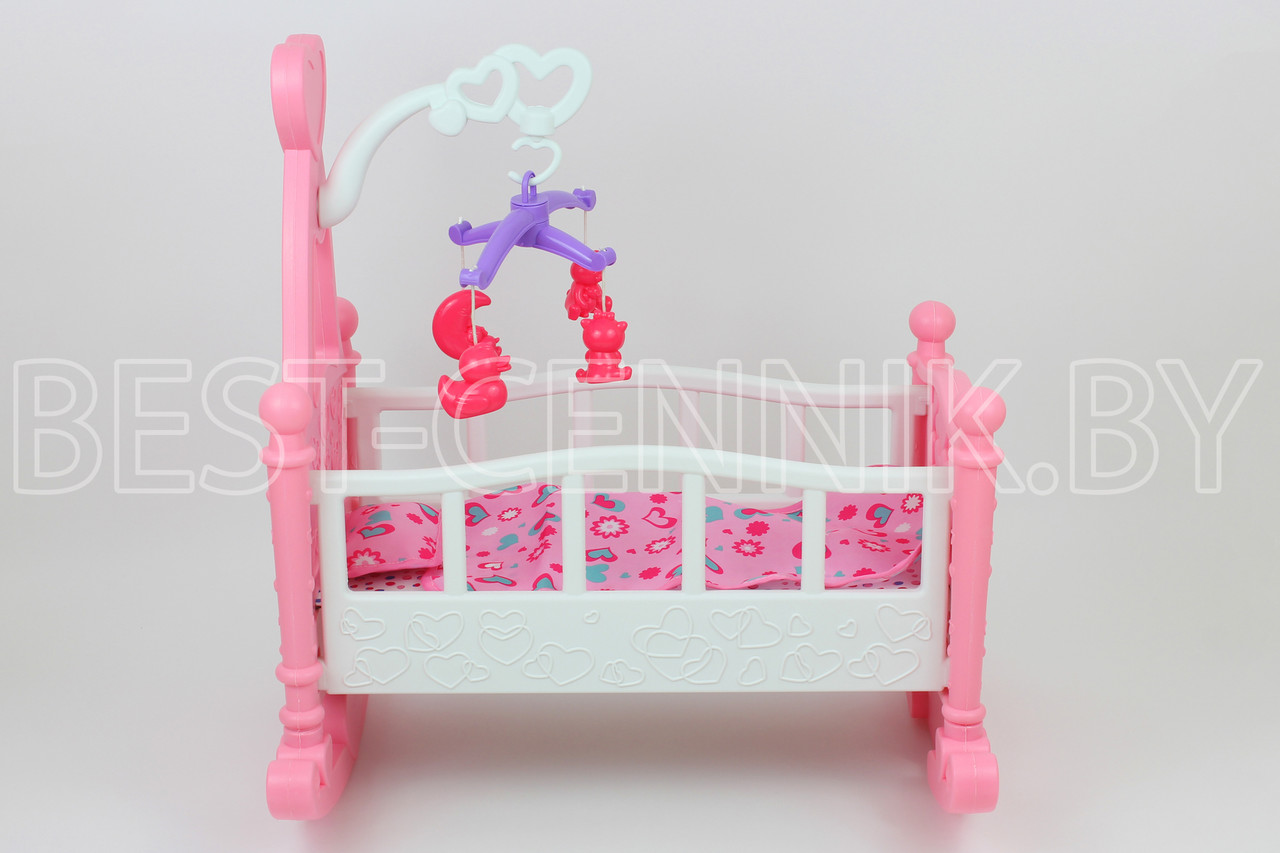 Кроватка для кукол с мобилем и аксессуарами - фото 3 - id-p146517013