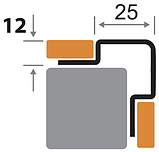 Профиль угловой ПКр 12-25НСП полированный из нержавеющей стали 2,7м, фото 2