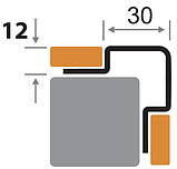Профиль угловой ПКр 12-30НСП полированный из нержавеющей стали 2,7м, фото 2