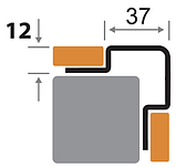 Профиль угловой ПКр 12-37НСП полированный из нержавеющей стали 2,7м, фото 2