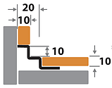 Профиль для плитки H=10 мм внутренний ПК 6-10НСП полированный из нержавеющей стали 2,7м, фото 2