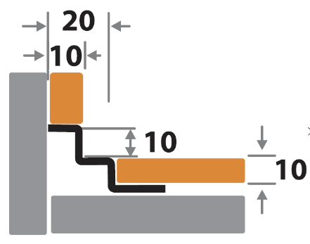 Профиль для плитки H=10 мм внутренний ПК 6-10НСП полированный из нержавеющей стали 2,7м - фото 2 - id-p156456767