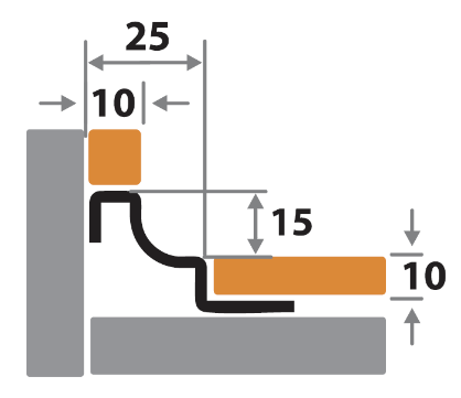 Профиль для плитки H=10 мм внутренний ПК 61-10НС сатин из нержавеющей стали 2,7м - фото 2 - id-p156457926