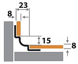 Профиль для плитки H=8 мм внутренний ПК 66-8НСП полированный из нержавеющей стали 2,7м, фото 2