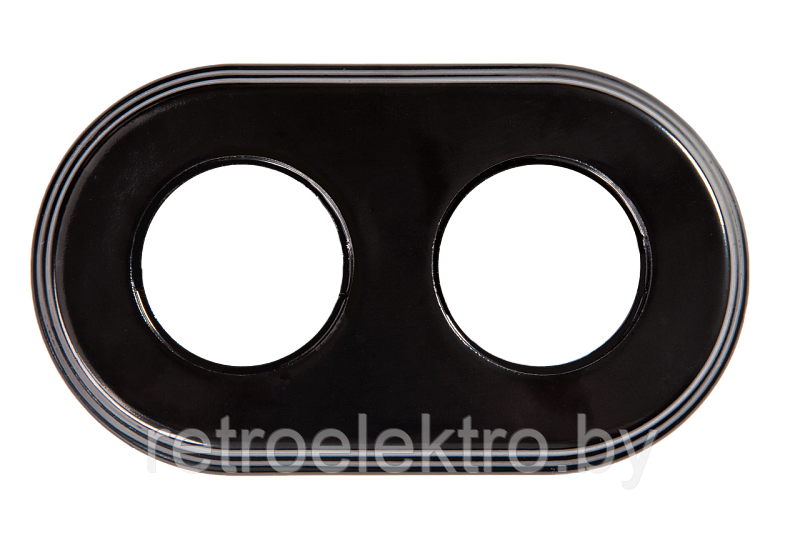 Рамка 2-местная керамическая Черный, Bironi