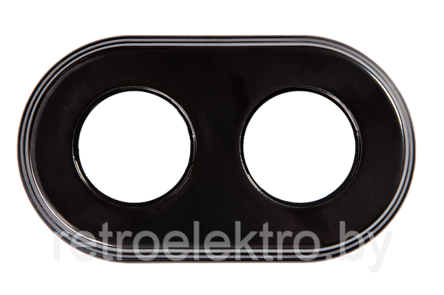 Рамка 2-местная керамическая Черный, Bironi, фото 2