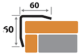 Профиль внешний угловой 60*60мм ПУ 60-1НС сатин из нержавеющей стали 2,7м, фото 2