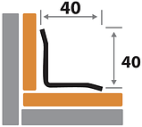 Профиль внешний угловой 40*40мм УП 15-1НСП полированный из нержавеющей стали 2,7м, фото 2