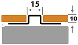 Профиль разделительный, Н=10мм ПП 15-10НСП полированный из нержавеющей стали 2,7м, фото 2