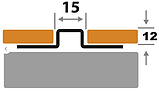Профиль разделительный, Н=12мм ПП 15-12НСП полированный из нержавеющей стали 2,7м, фото 2