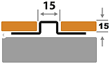 Профиль разделительный, Н=15мм ПП 15-15НСП полированный из нержавеющей стали 2,7м, фото 2