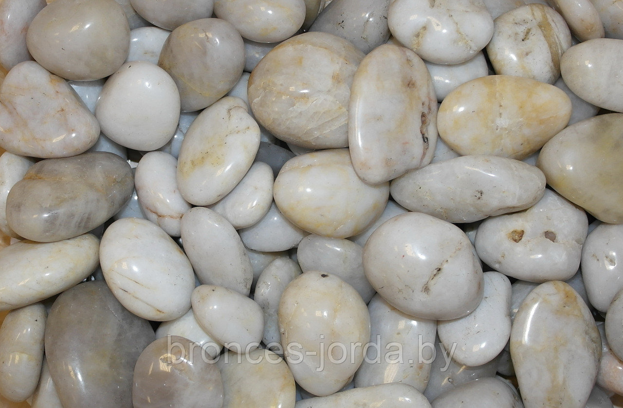 Галька морская белая глянцевая 2-5 см натуральная морская для аквариума ЭКО-грунт - фото 1 - id-p156477306