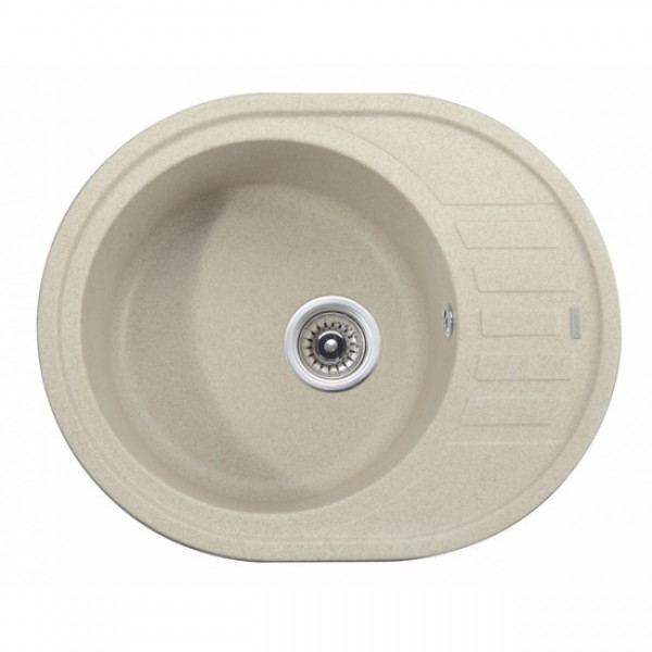Мойка гранитная для кухни KAISER 620x500x220 Sand овальная, KGMO-6250-S
