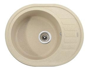 Мойка гранитная для кухни KAISER 620x500x220 Sand Beige овальная, KGMO-6250-SB
