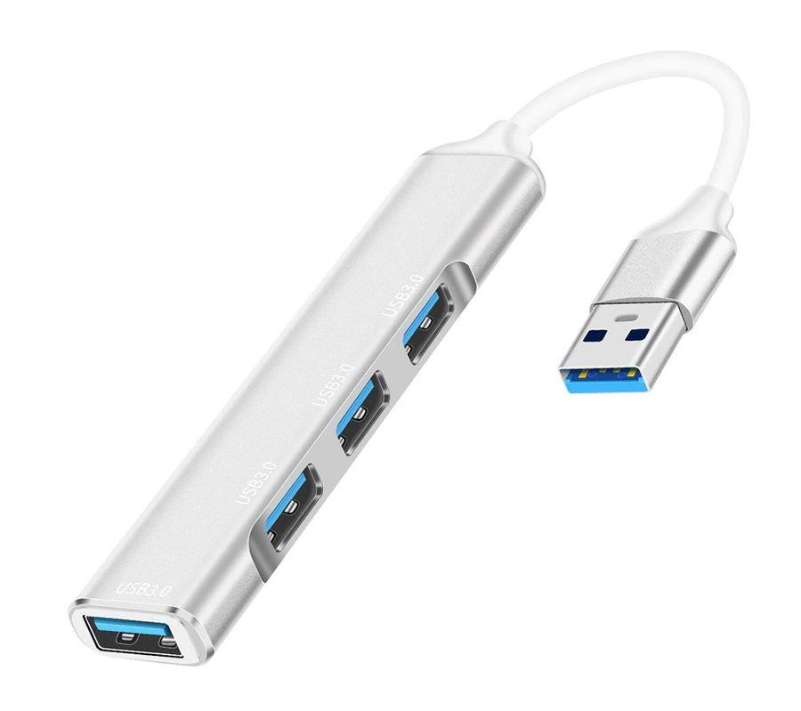Хаб - концентратор USB3.0 - 3x USB2.0 - 1x USB3.0, ультра-тонкий, серебро 555676