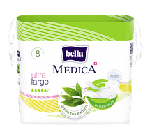 Гигиенические прокладки с экстрактом зеленого чая Bella Medica Ultra Large, 8 шт