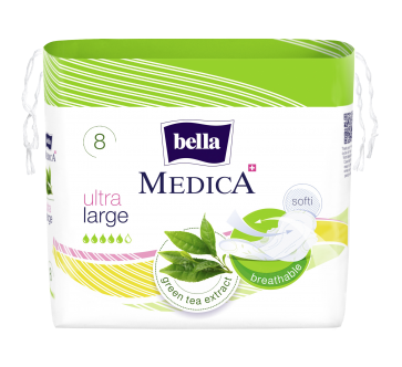 Гигиенические прокладки с экстрактом зеленого чая Bella Medica Ultra Large, 8 шт - фото 1 - id-p156509231