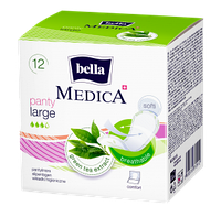 Гигиенические прокладки с экстрактом зеленого чая Bella Medica Panty Large, 12 шт